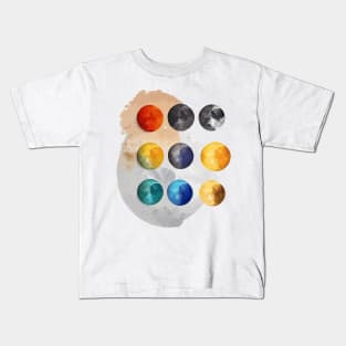 Lunar Phases Unveiled - Embrace the Dance of the Moon Kids T-Shirt